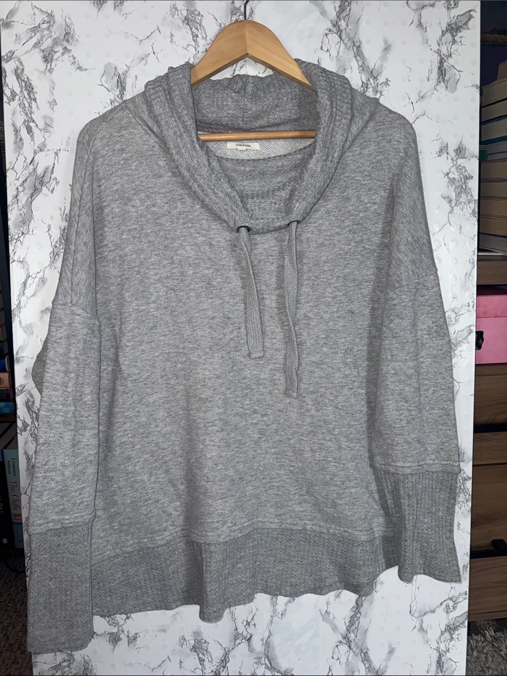 Maurices Cowl Neck Sweatshirt Light Grey Size 1
